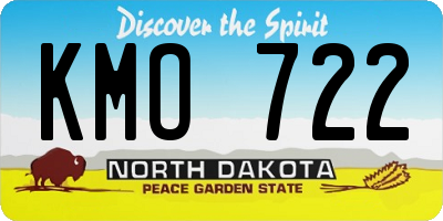 ND license plate KMO722