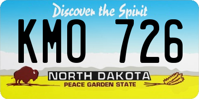 ND license plate KMO726