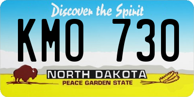 ND license plate KMO730