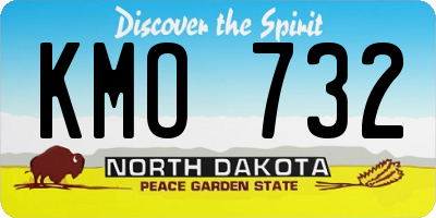 ND license plate KMO732
