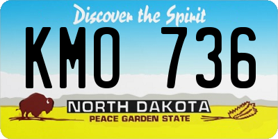 ND license plate KMO736