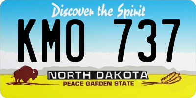 ND license plate KMO737