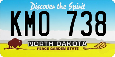 ND license plate KMO738