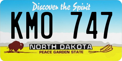 ND license plate KMO747