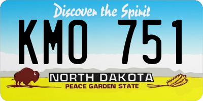 ND license plate KMO751