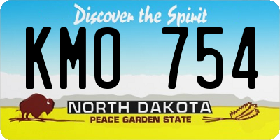 ND license plate KMO754
