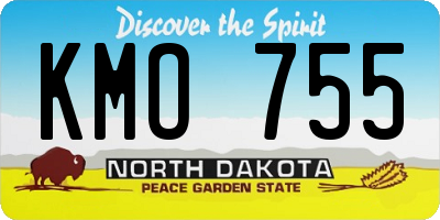 ND license plate KMO755