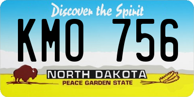 ND license plate KMO756