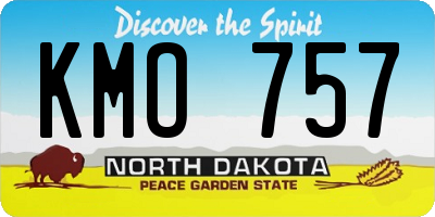 ND license plate KMO757