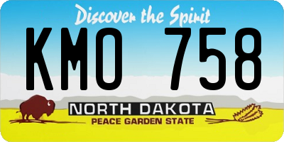 ND license plate KMO758
