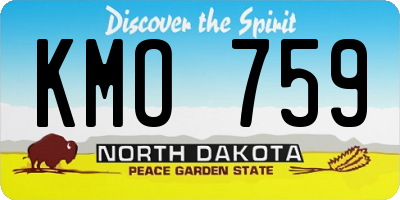 ND license plate KMO759