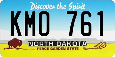 ND license plate KMO761