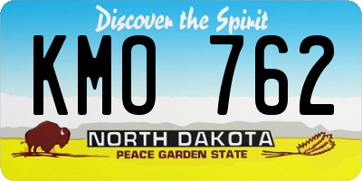 ND license plate KMO762