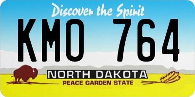 ND license plate KMO764
