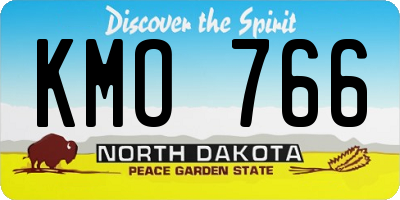 ND license plate KMO766