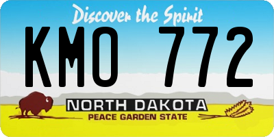 ND license plate KMO772