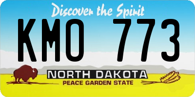 ND license plate KMO773