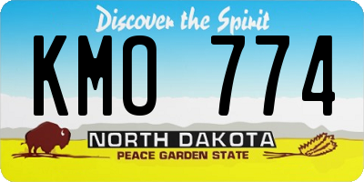 ND license plate KMO774