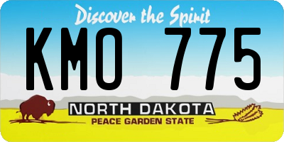 ND license plate KMO775