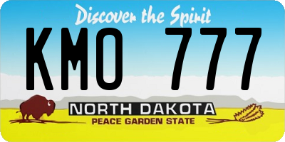 ND license plate KMO777