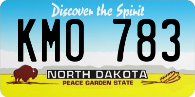 ND license plate KMO783