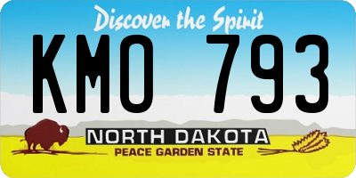 ND license plate KMO793