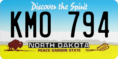 ND license plate KMO794
