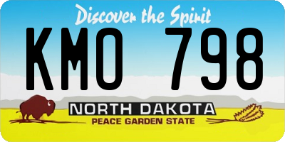 ND license plate KMO798