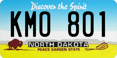 ND license plate KMO801