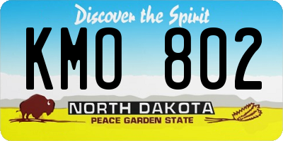 ND license plate KMO802