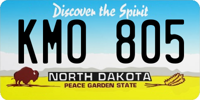 ND license plate KMO805