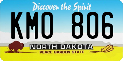 ND license plate KMO806