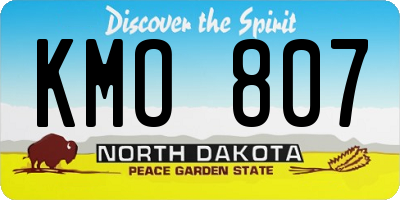 ND license plate KMO807