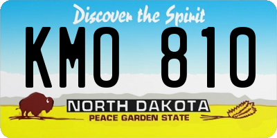 ND license plate KMO810