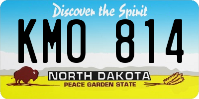 ND license plate KMO814