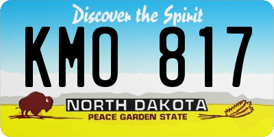 ND license plate KMO817