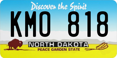 ND license plate KMO818