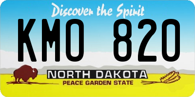ND license plate KMO820