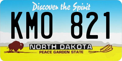 ND license plate KMO821