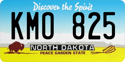 ND license plate KMO825