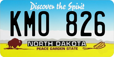 ND license plate KMO826