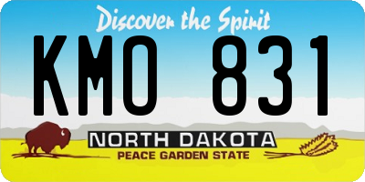 ND license plate KMO831