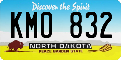 ND license plate KMO832
