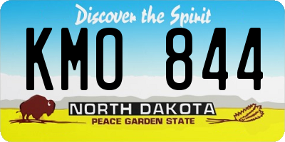 ND license plate KMO844