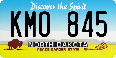 ND license plate KMO845