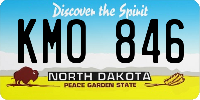 ND license plate KMO846