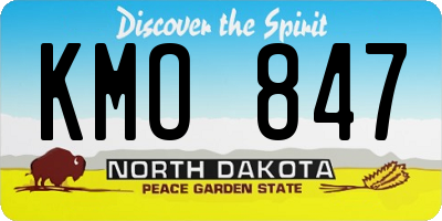 ND license plate KMO847