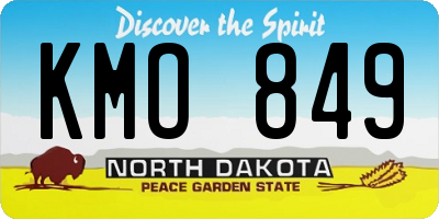 ND license plate KMO849