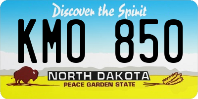 ND license plate KMO850