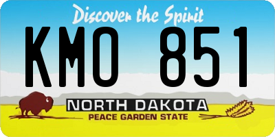 ND license plate KMO851